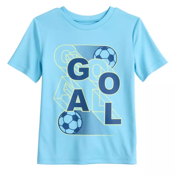 

Футболка спортивная с принтом для мальчиков 4-12 лет Jumping Beans, цвет teal goal soccer