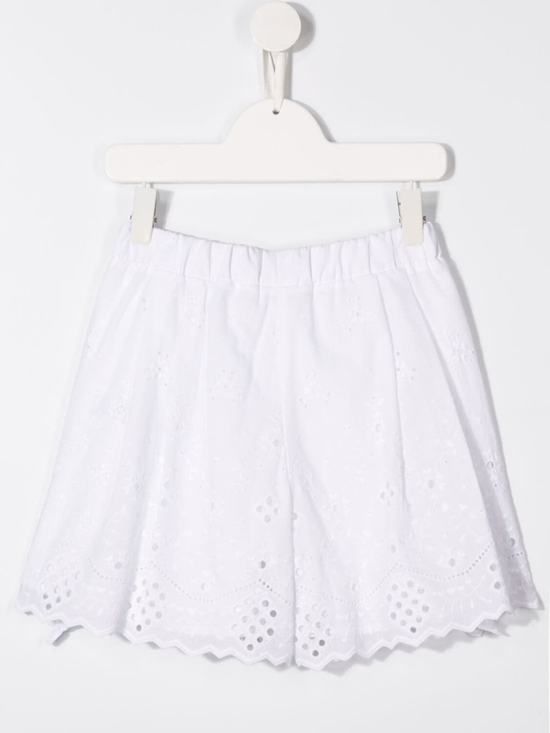 Alberta Ferretti Kids шорты с вышивкой и оборками, белый — фото 2