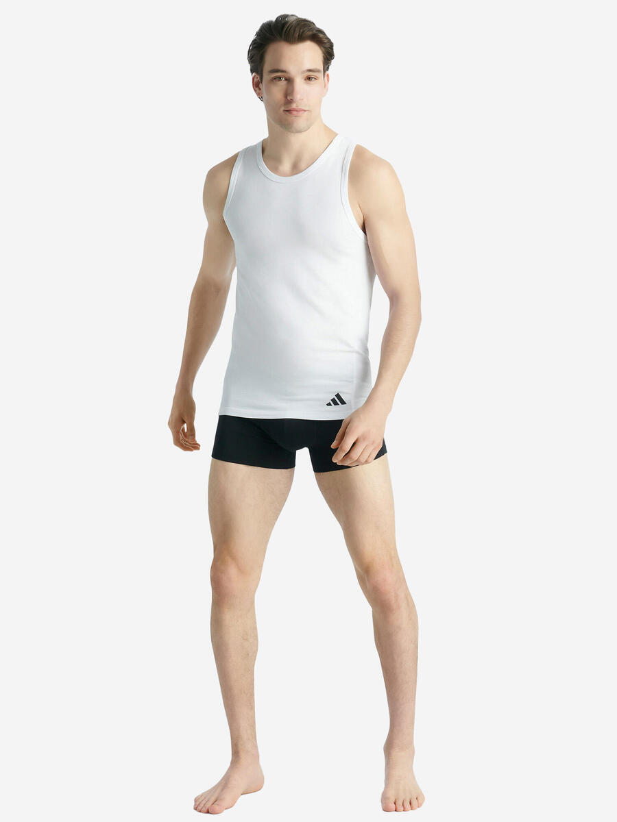 ADIDAS Мужская дышащая тренировочная майка Active Flex Cotton Ergonomic белого цвета — фото 2