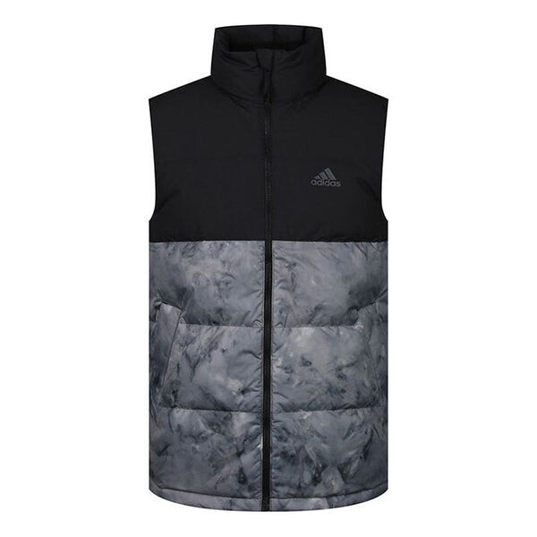 

Пуховик adidas Tiedye Dwn Vest Stay Warm Stand Collar Down Vest Black Gray Colorblock, черный