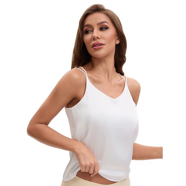 

Женский топ-ками с v-образным вырезом и тонкими бретелями Inspire Chic, White