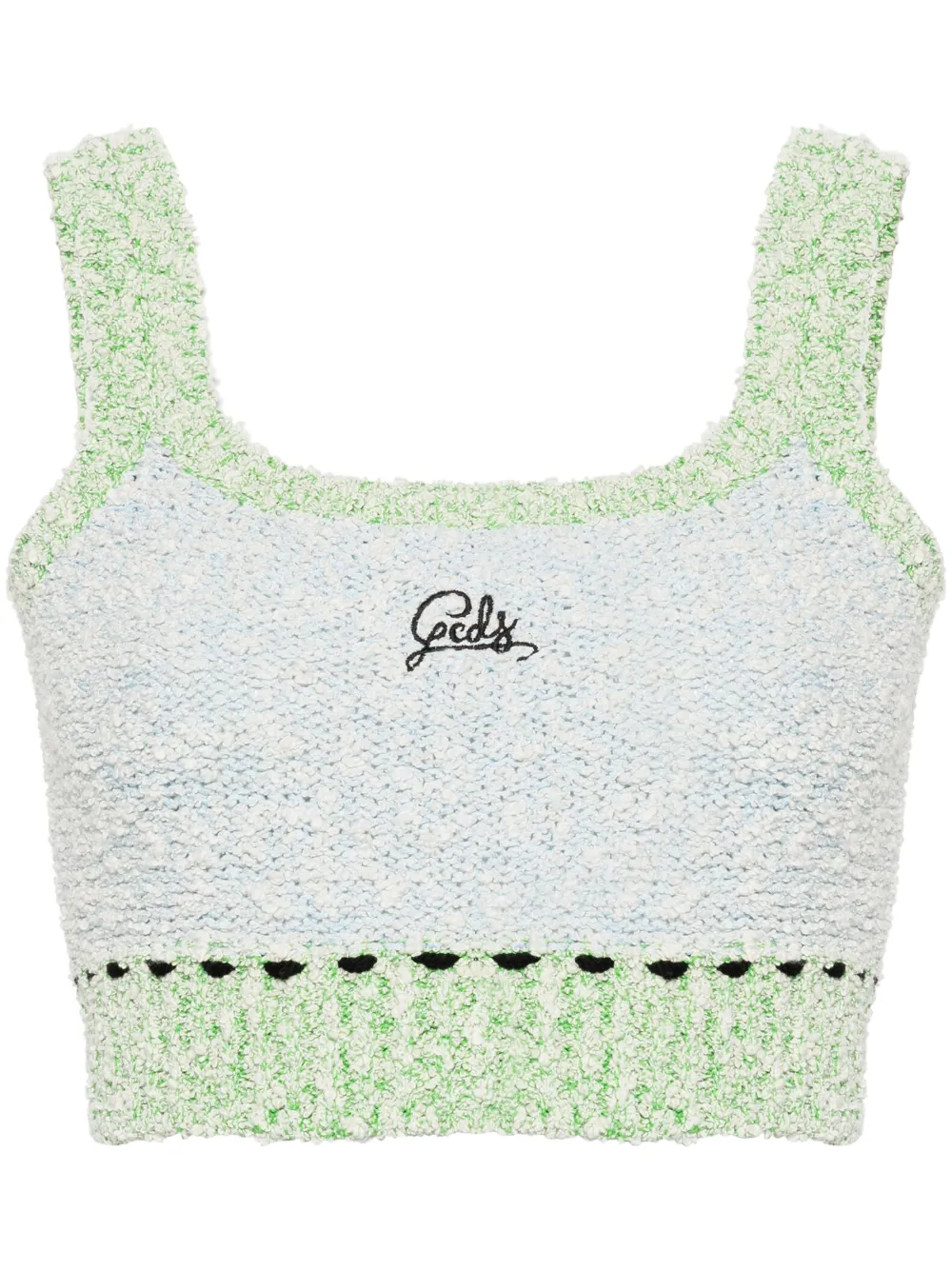 

Укороченный топ с вышитым логотипом GCDS, синий