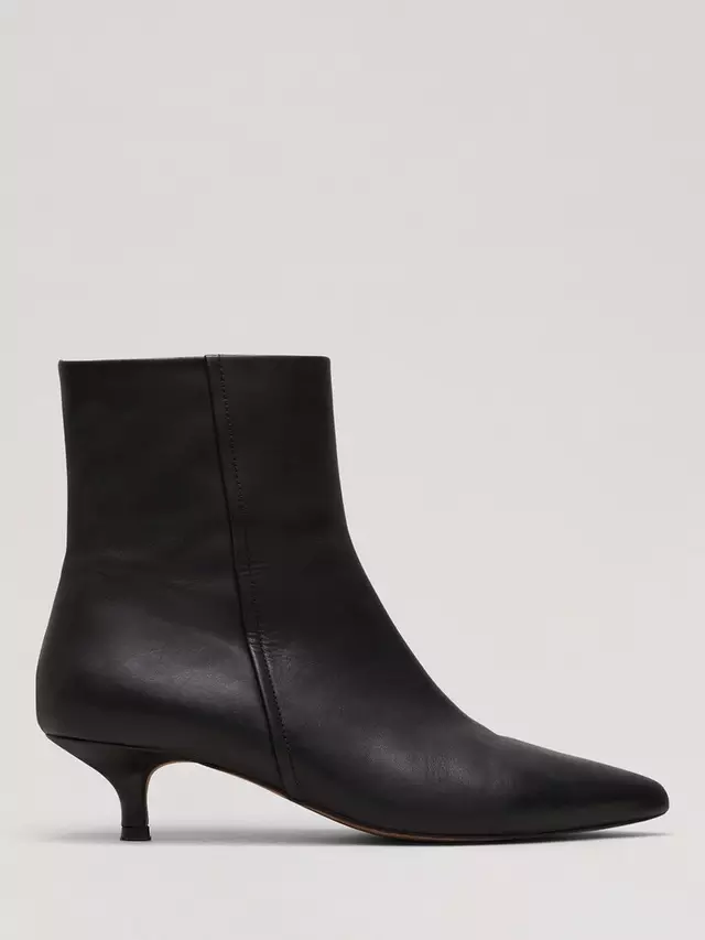 

Ботильоны Phase Eight Leather Kitten Heel, черный