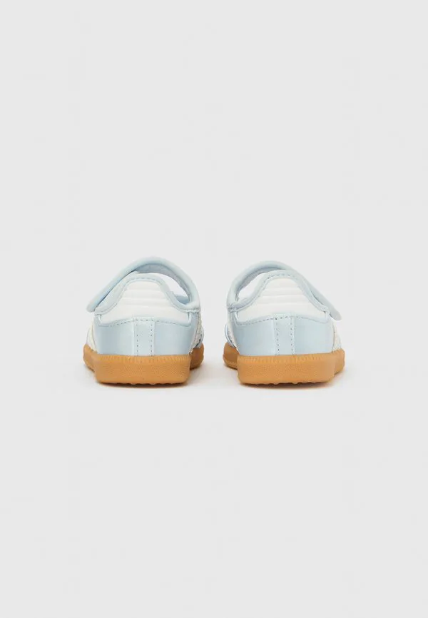 Атласные детские туфли унисекс "алиса в стране чудес" в стиле самба Adidas Originals, White/Crystal Sky/Gum — фото 3