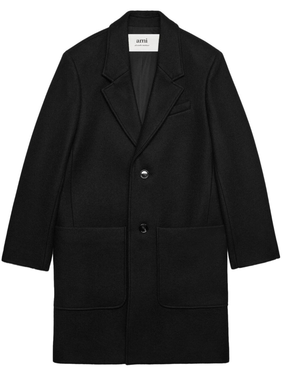 

AMI Paris однобортное пальто, черный