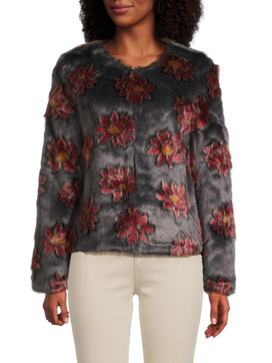 

Куртка из искусственного меха с цветочным принтом Unreal Fur, цвет Night Blossom, Серый, Куртка из искусственного меха с цветочным принтом Unreal Fur, цвет Night Blossom