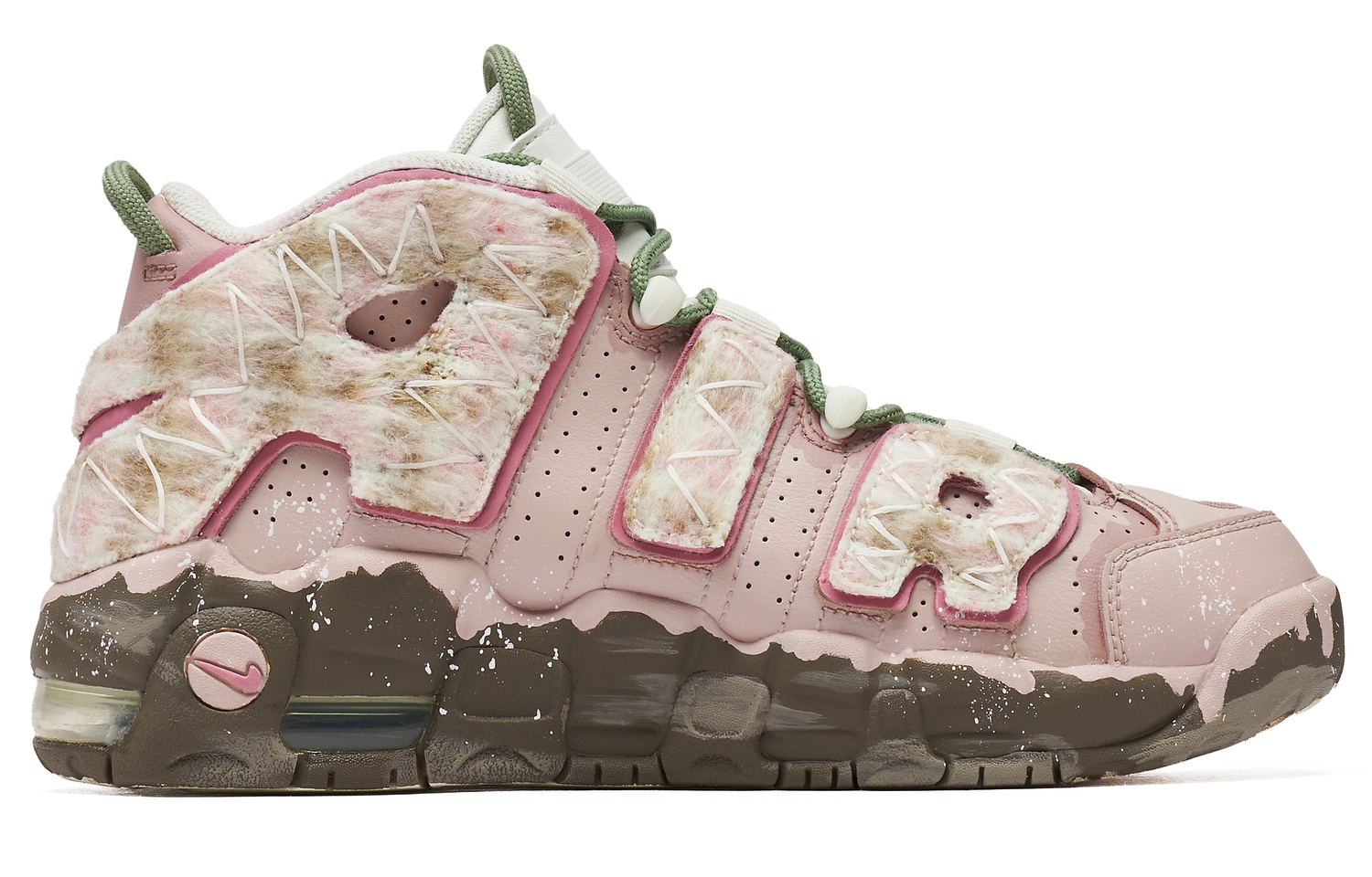 Детские баскетбольные кроссовки Air More Uptempo для младших школьников Nike, розовый — фото 4