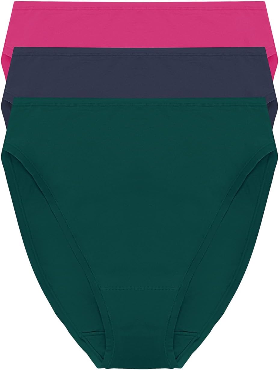 

Трусы Natori Bliss Bare Cotton High Cut Brief 3-Pack, цвет Elm/Vintage Navy/Sakura