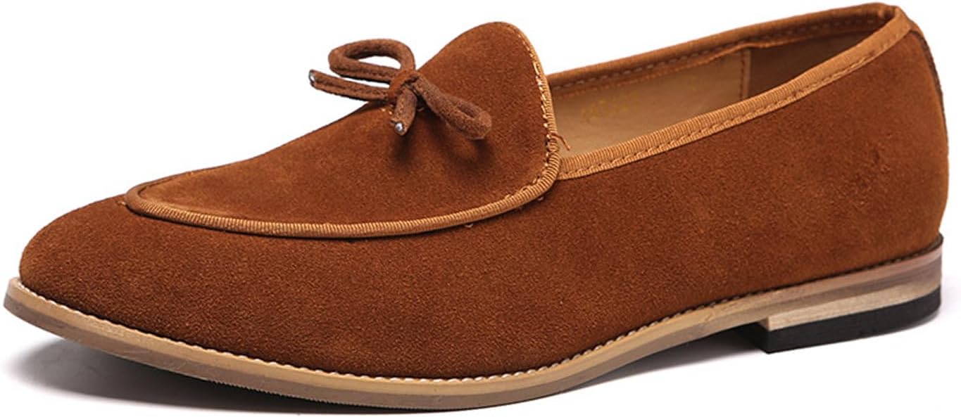 

Мужские комфортные повседневные лоферы Aceptolcom из замши с кисточками, без шнурков, модель Penny, мокасины, ботинки для лодки, коричневый