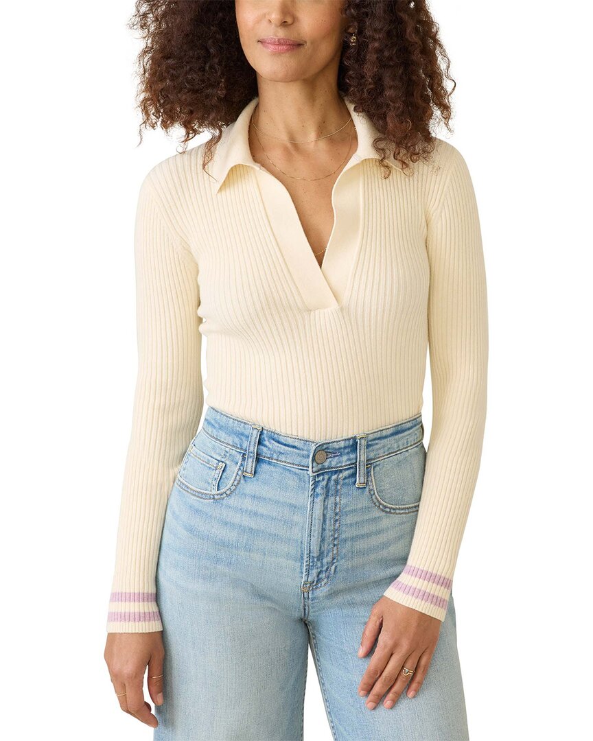 

Фаерти Шилох свитер-поло из кашемировой смеси Faherty, белый