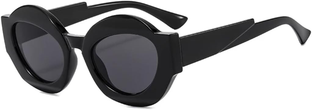 

Ретро двухцветные овальные солнцезащитные очки для женщин, модные прозрачные градиентные очки с защитой от УФ-излучения UV400, мужские солнцезащитные очки в стиле панк с леопардовым принтом SZVVBKK, Black Gray