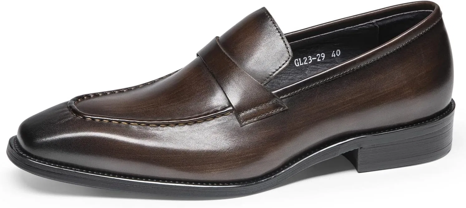Лоферы из натуральной кожи, Full-Grain Leather Penny Loafers, Dark Brown FIAVOM