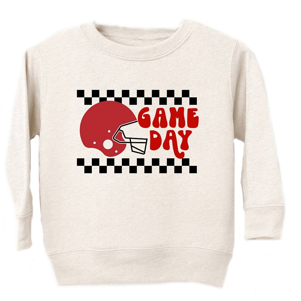 

Клетчатый свитшот с рисунком для малышей Game Day The Juniper Shop, цвет Natural