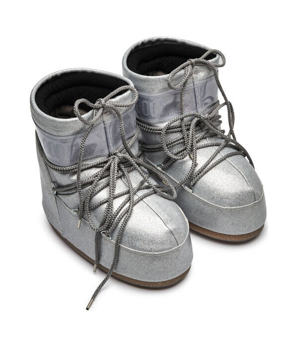 Ботинки женские зимние Moon Boot дутики низкие, серебряный — фото 3