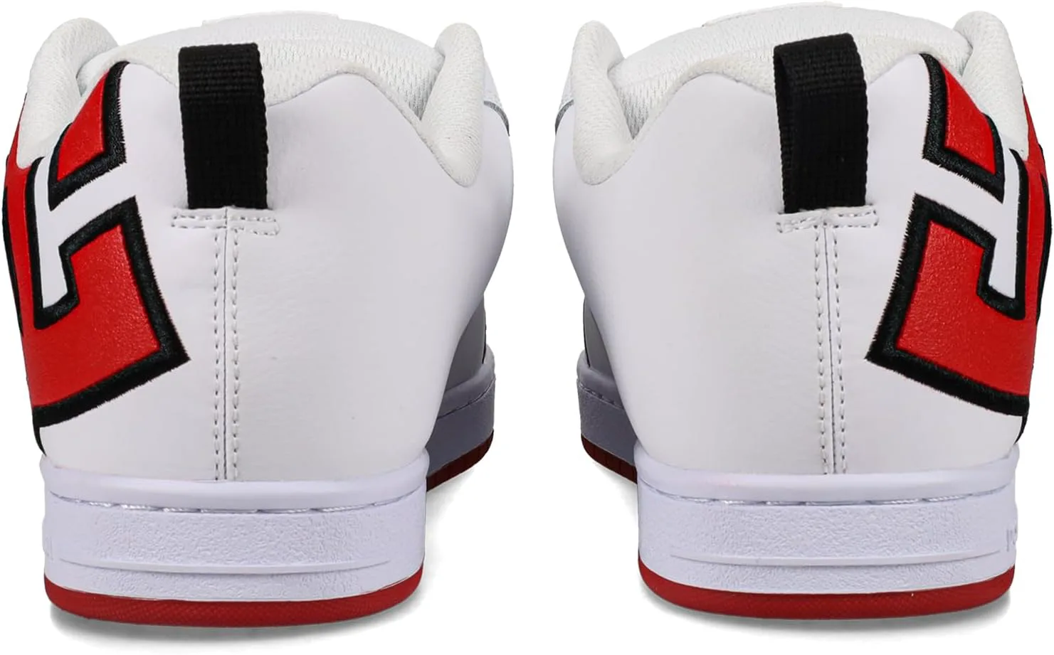 Мужские кеды DC Mens Court Graffik Casual с низким верхом для скейтборда DC Shoes, белый/красный — фото 2