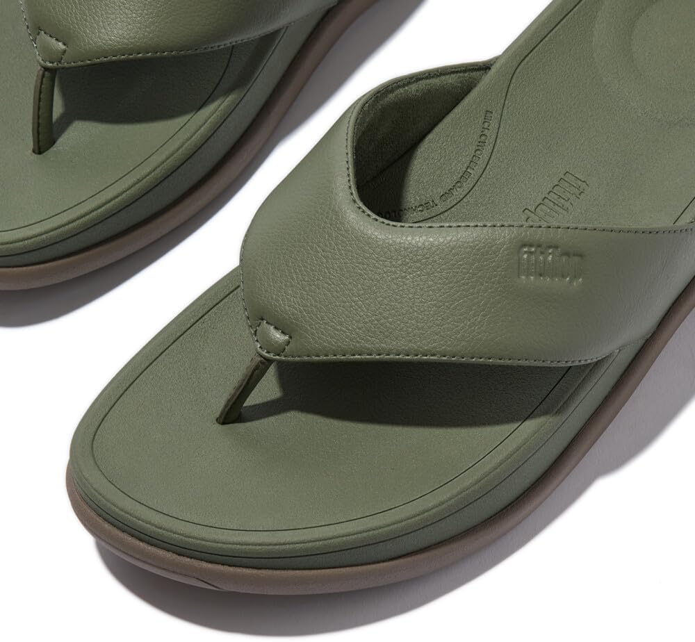 Мужские сандалии FitFlop F-Mode Go All Black с перепонкой между пальцами (IX1-090), Safari Green — фото 3