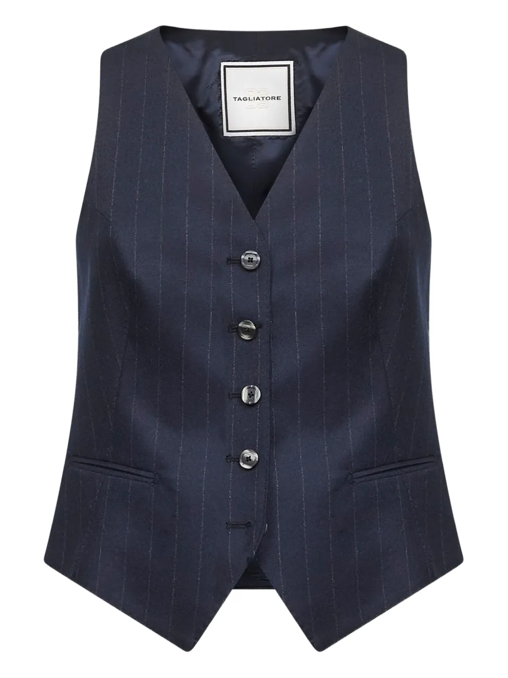 

Жилет в полоску на пяти пуговицах Tagliatore, синий