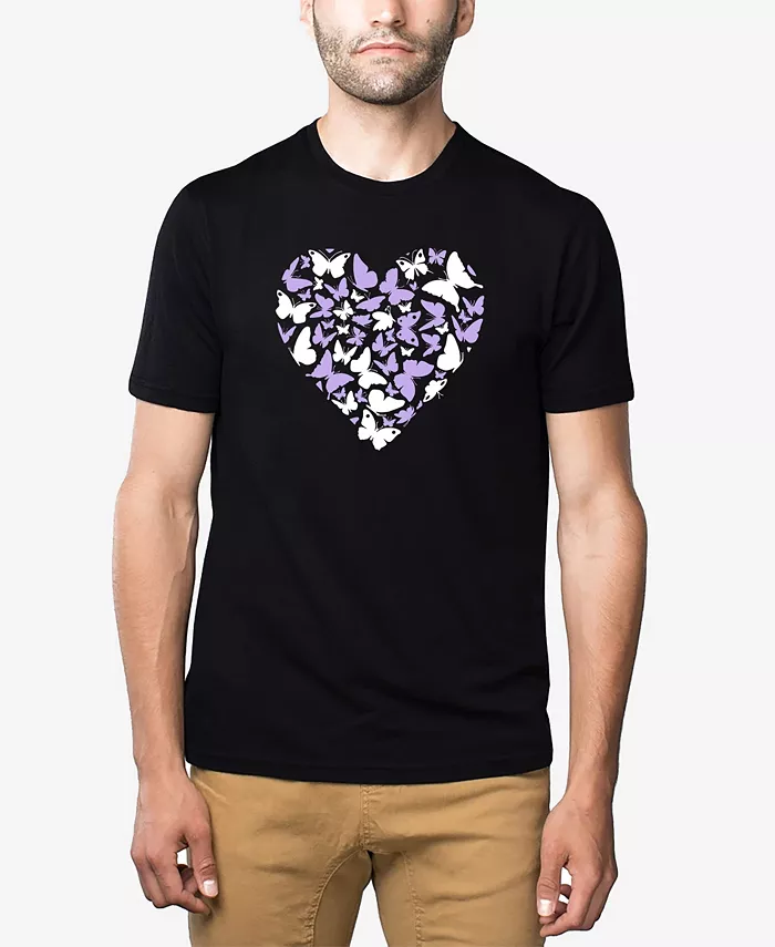 

Мужская футболка Butterfly Heart Premium Blend с художественным принтом LA Pop Art, черный