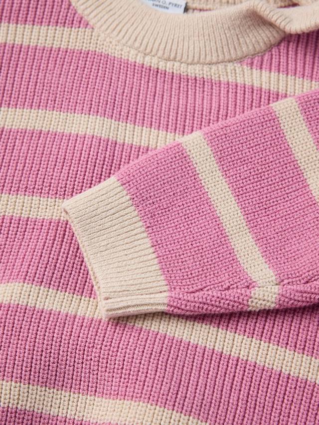 Детский джемпер из органического хлопка в полоску Polarn O. Pyret, Pink — фото 3