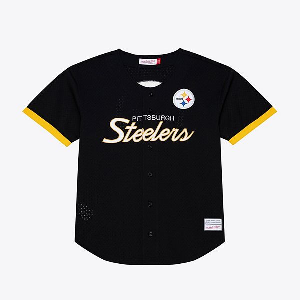 

Мужская черная футболка Pittsburgh Steelers Head Coach с сетчатыми вставками Mitchell & Ness