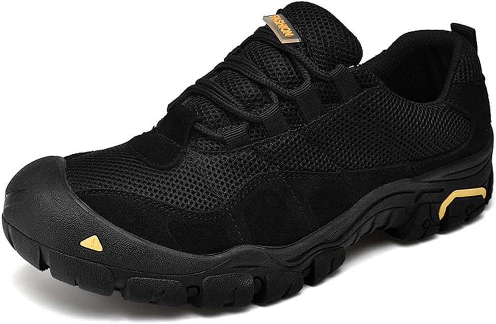 

Мужские походные кроссовки Asifn, удобные, дышащие, легкие, с противоскользящей резиновой подошвой, для прогулок на улице, на шнуровке, черный