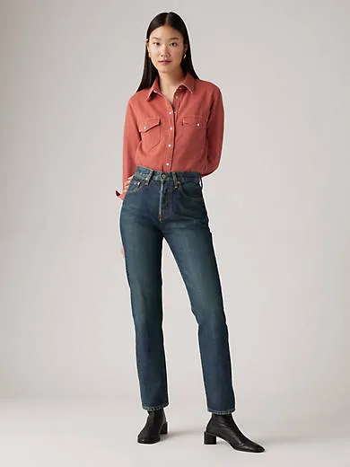 

501 женские джинсы оригинального кроя Levi's, цвет Switch Teams - Dark Wash