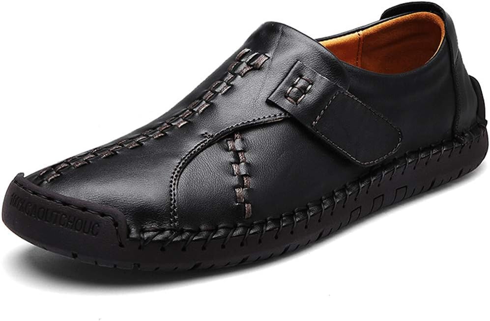 

Мужские кожаные лоферы JEBU с ручной отделкой, легкие, классические, для повседневного ношения на улице, черный