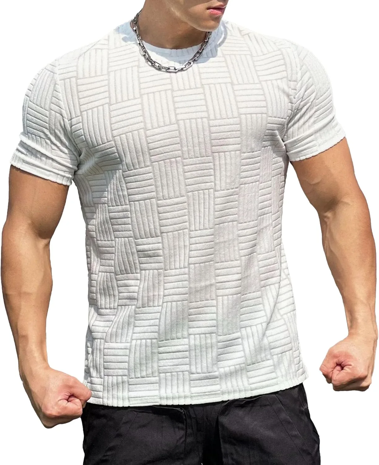 

Мужская футболка Semi-Fitted Muscle Fit для тренировок Maiyifu-GJ