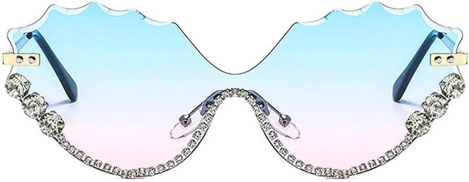 

Женские солнцезащитные очки COTIA «Кошачий глаз» с бриллиантами, цельные, с кристаллами и стразами, уникальные и модные солнцезащитные очки W37, Blue Pink