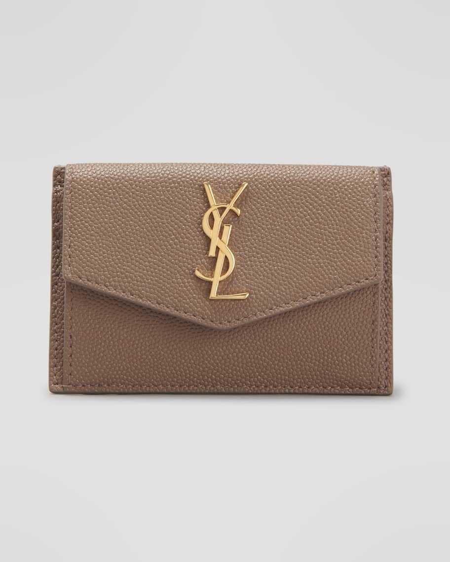 

Кожаный кошелек-конверт YSL с клапаном Saint Laurent