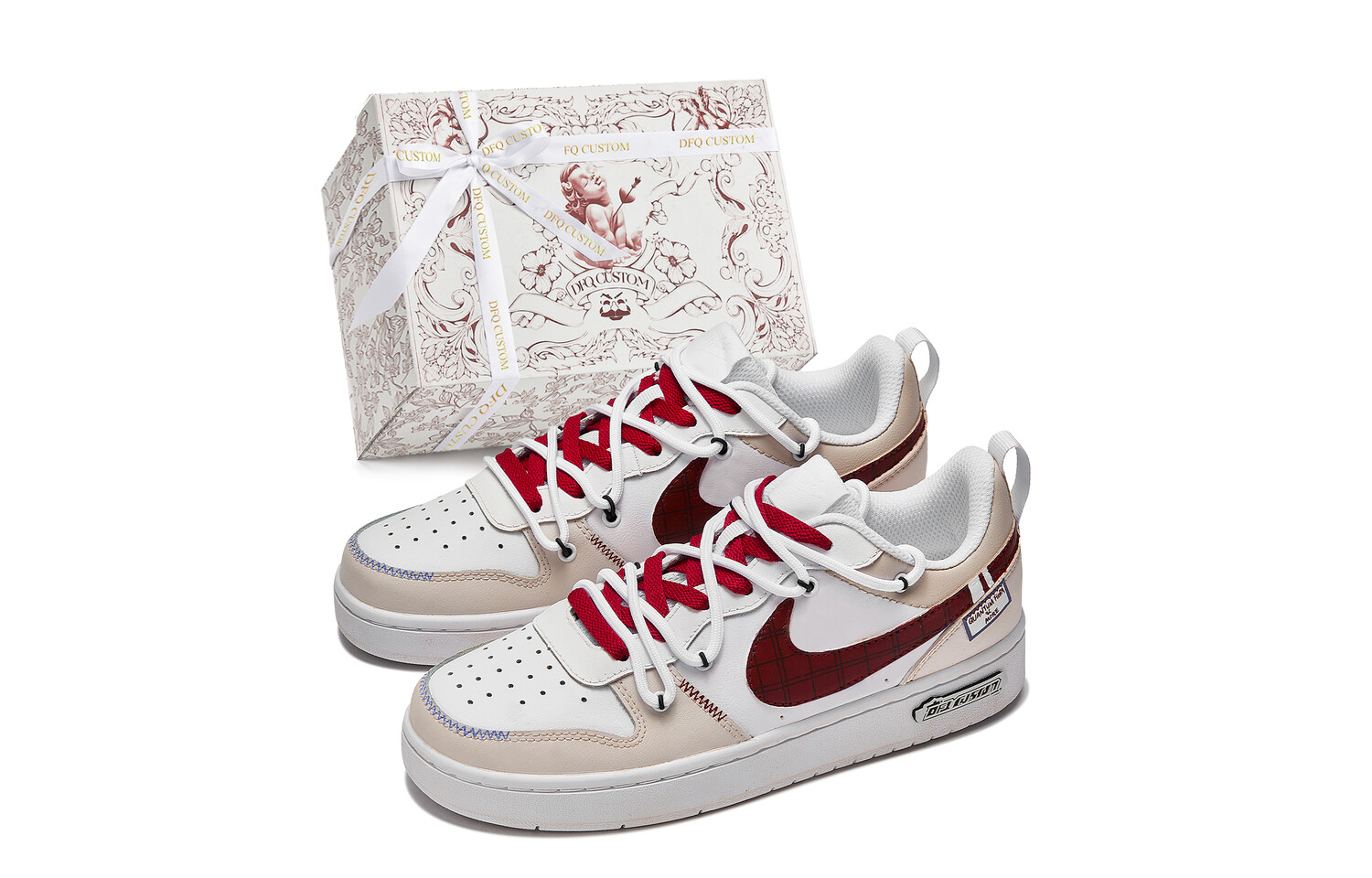 

Кроссовки Nike Court Borough Skateboarding Shoes Women's Low-top Brown/Blue/Red, красный
