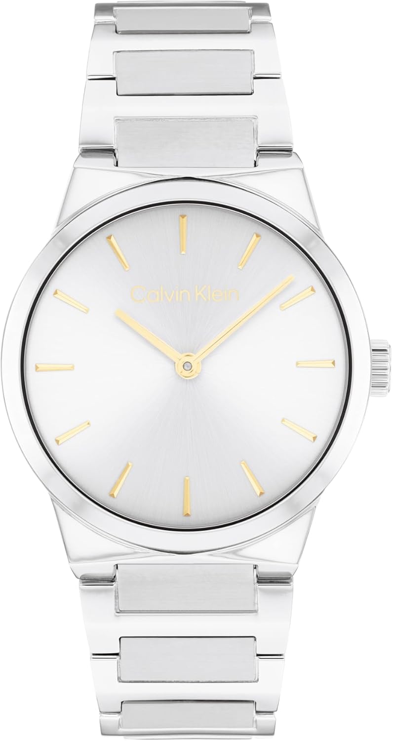 

Женские часы Calvin Klein CK Linear Elegance - 32 мм, 2 часа, кварцевый, тонкий - браслет из нержавеющей стали - модные часы премиум-класса на все случаи жизни - подарок для нее, Silver