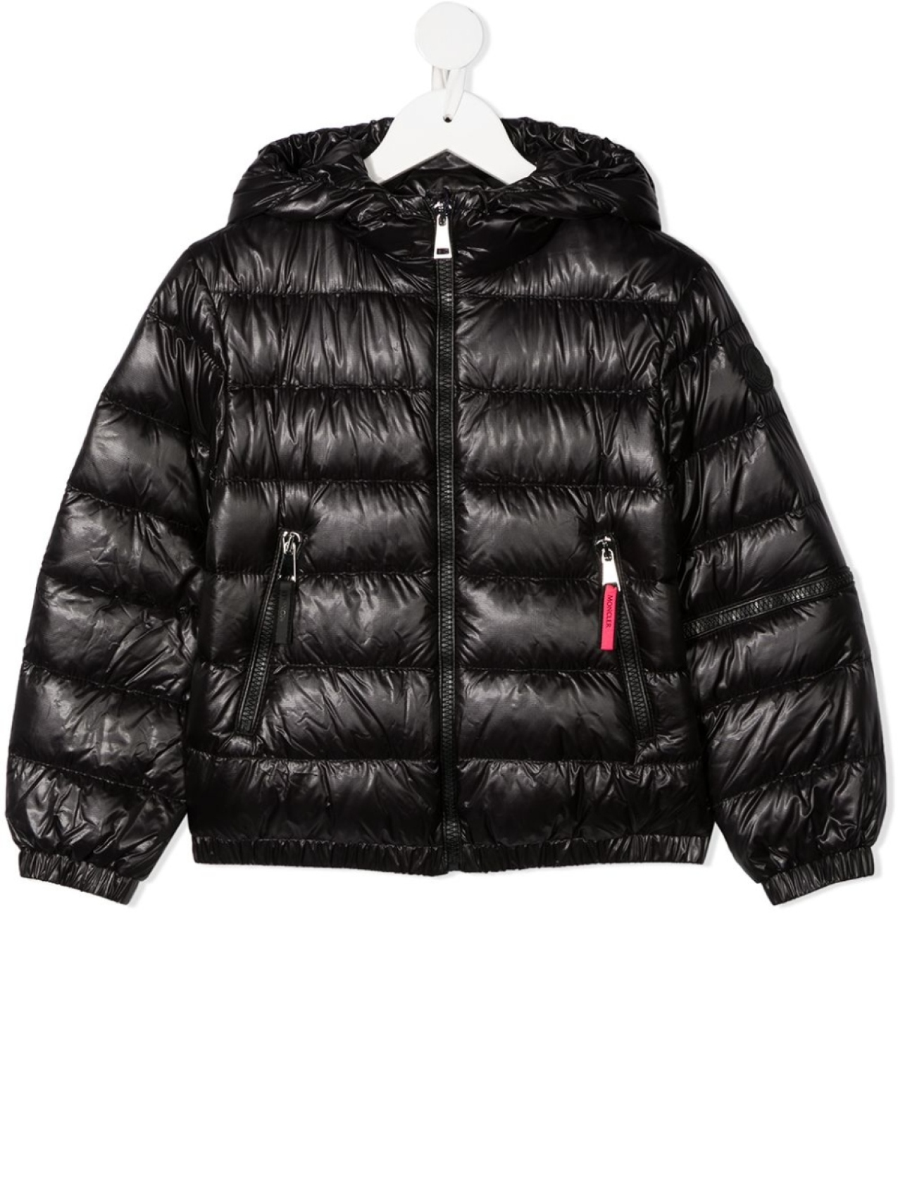 

Moncler Enfant пуховик с капюшоном, черный