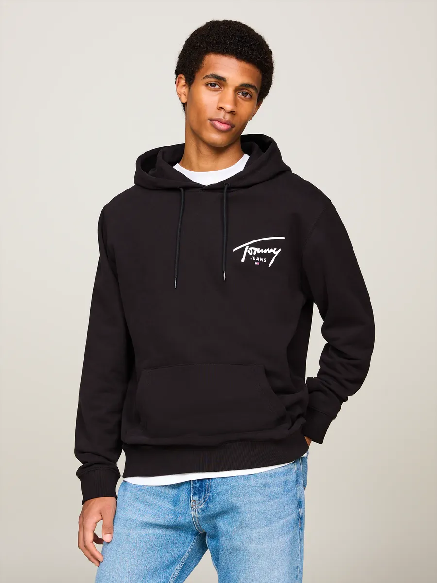 

Толстовка Tommy Jeans с капюшоном "TJM REG ENTRY GRAPHIC HOODIE EXT" и надписью-логотипом, черный