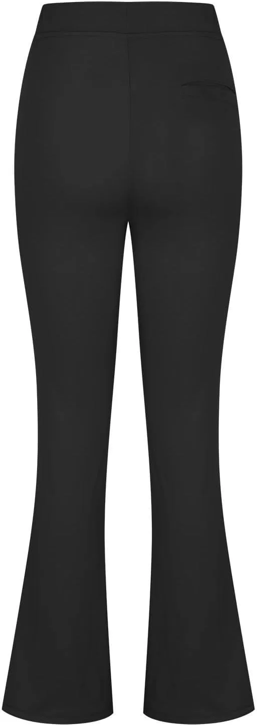 Брюки женские High Waisted, деловые повседневные, на резинке, расклешенные, рабочие, с карманами, удобные, тянущиеся, для учителей Generic, черный — фото 3