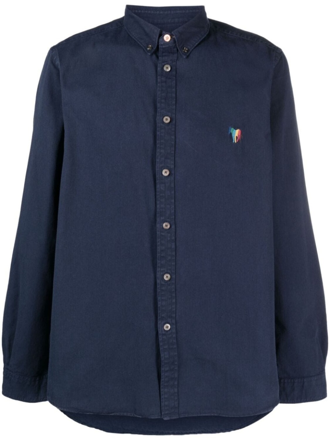 

PS Paul Smith рубашка из органического хлопка с вышитым логотипом, синий