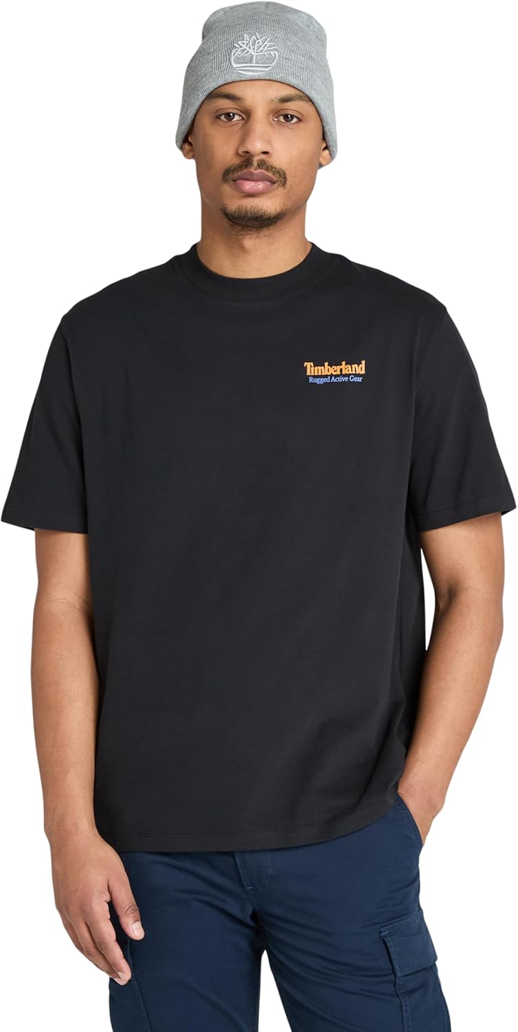 

Футболка Timberland Men's Rugged Active Gear с рисунком на спине, Black-Dark Wheatboot, Черный, Футболка Timberland Men's Rugged Active Gear с рисунком на спине, Black-Dark Wheatboot