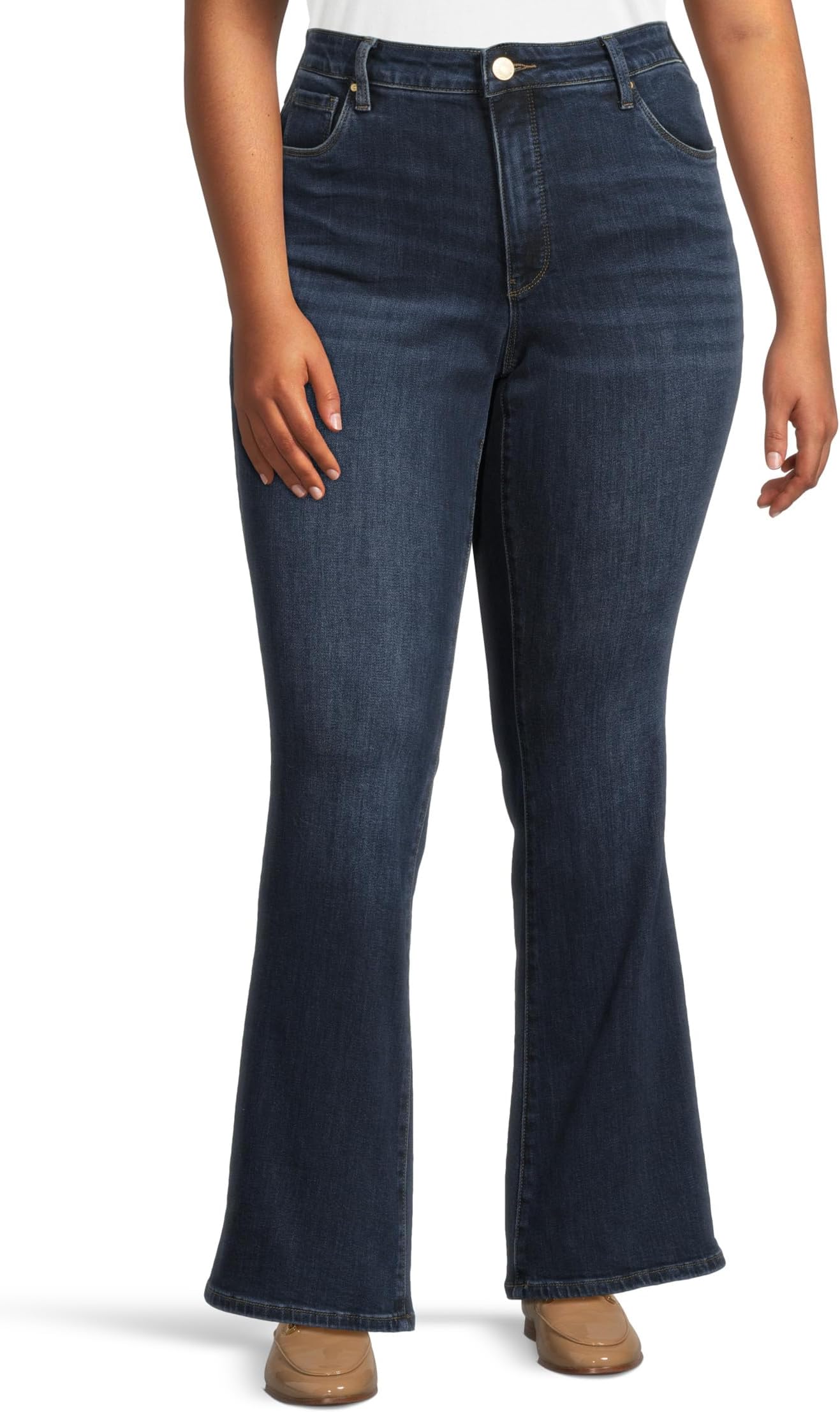 

Джинсы KUT from the Kloth Plus Size Ana High-Rise Fab AB Flare in Neutral, цвет Neutral