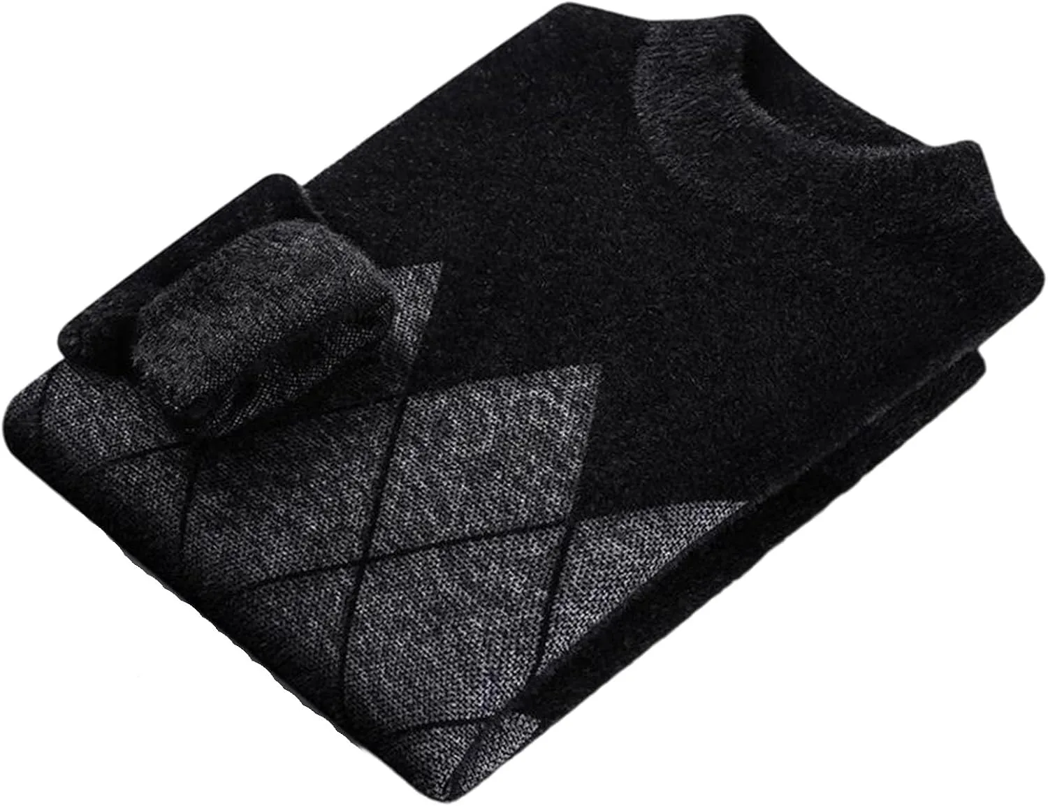 

Мужской свитер с геометрическим узором и высоким воротником