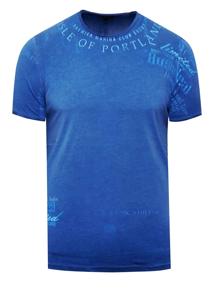 

Выцветшая футболка с темно-синими принтами Rusty Neal, Синий, Выцветшая футболка с темно-синими принтами Rusty Neal