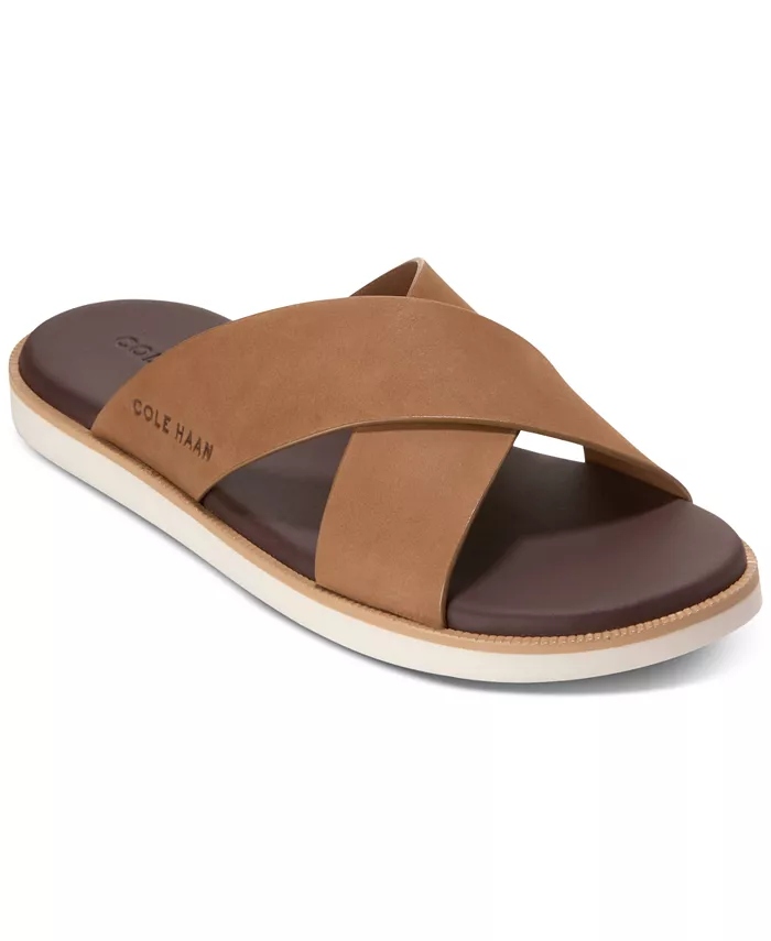 

Мужские сандалии-слипоны Nantucket Cross Strap Slide Cole Haan, коричневый/бежевый