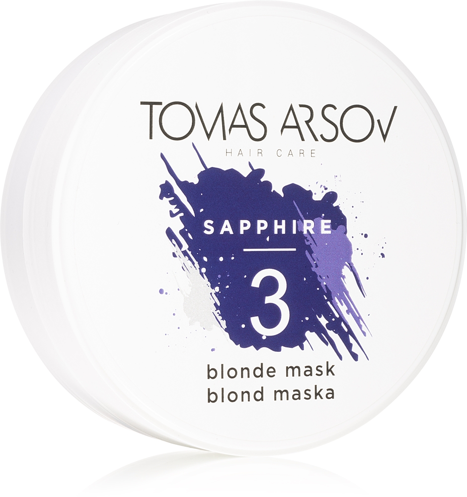 

Маска Sapphire Blonde нейтрализует нежелательные оттенки светлых и осветленных волос. Tomas Arsov, 100 мл