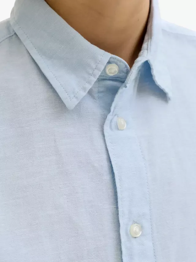 Детская рубашка Breeze из льняной смеси, небесно-голубой цвет Jack & Jones — фото 4