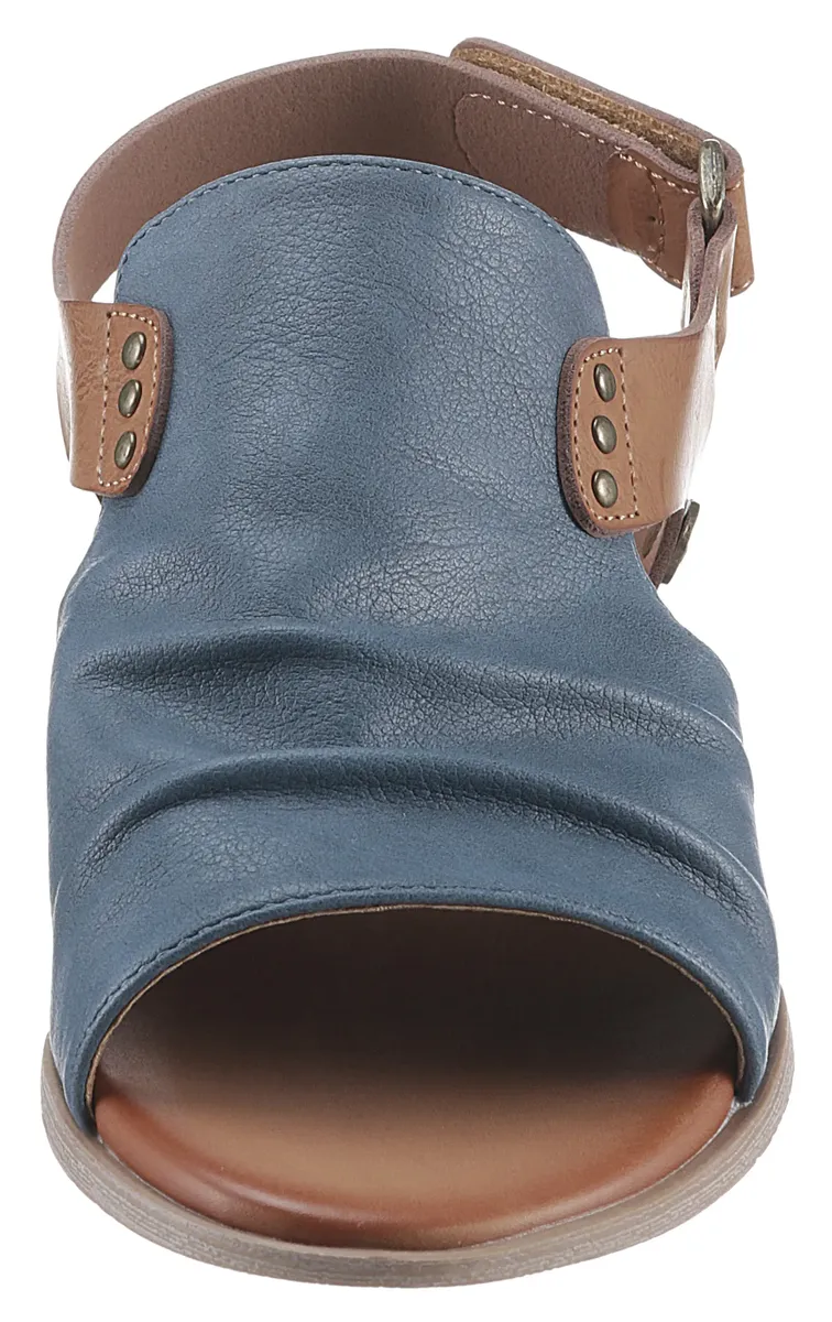 Босоножки Mustang Shoes с ремешками, летние туфли, босоножки, каблук-блок, с застежкой-липучкой, коричневый — фото 4