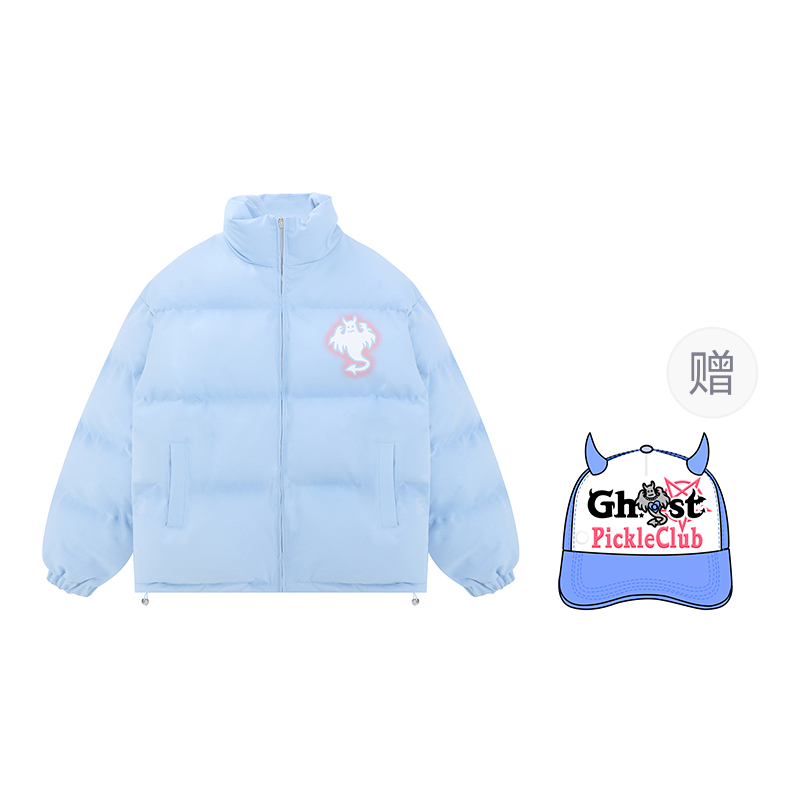 

Термоутепленная пуховая куртка Ghost Demon с воротником стойкой и световым эффектом, унисекс LBPC, синий