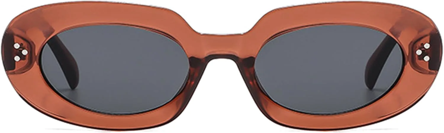 

Солнцезащитные очки Bullabulling в стиле ретро овальной формы для женщин, винтажные, модные, стильные, популярные солнцезащитные очки для мужчин, Brown Black