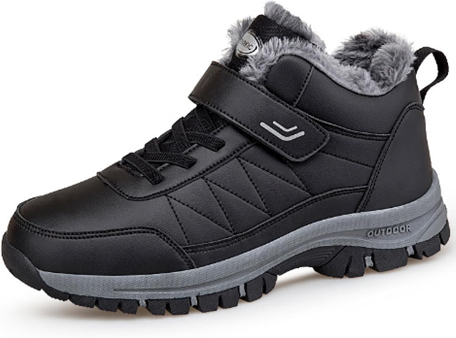 

Ботинки для женщин и мужчин, зимние противоскользящие ортопедические кроссовки с широким носком Fokzih, черный