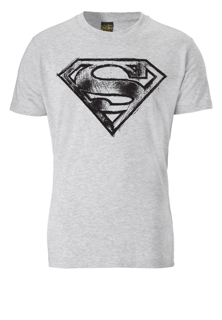 

Футболка Logoshirt SUPERMAN LOGO SCRIBBLE, цвет grau meliert