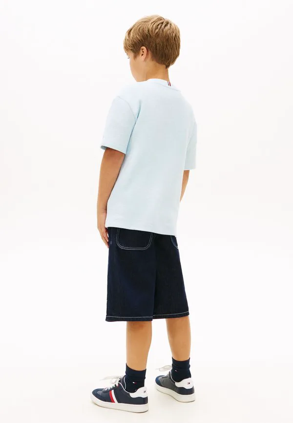 Футболка из саржи с вышивкой логотипа, базовая футболка Tommy Hilfiger, Keepsake Blue — фото 3