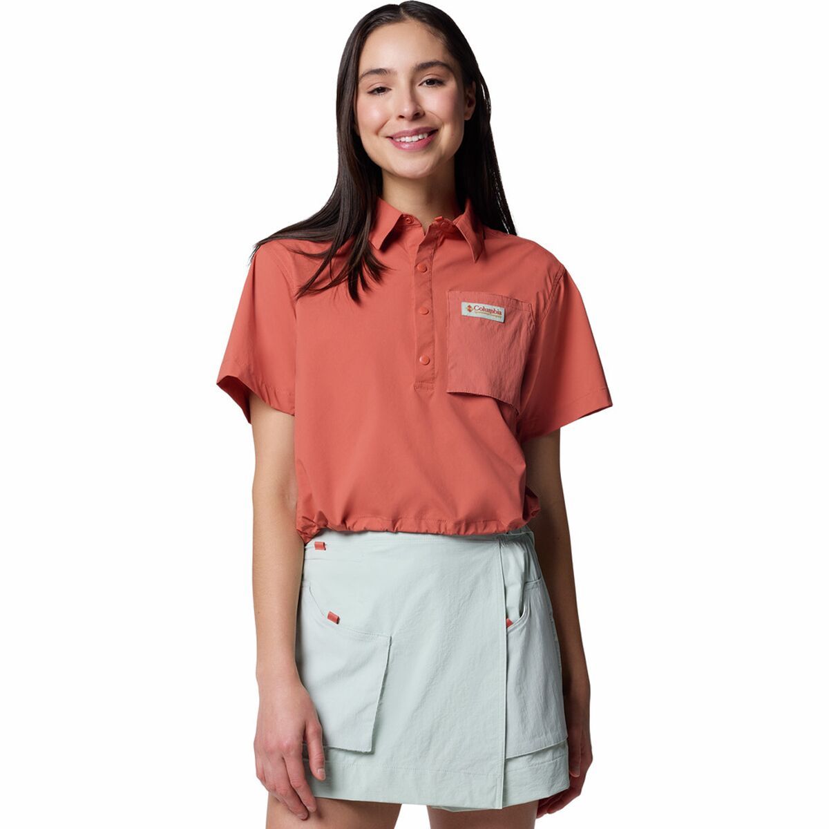 

Короткая пляжная рубашка Cove из ткани Columbia, цвет mars